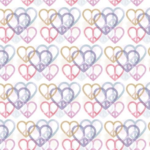 Vector Peace and Love Seamless Pattern