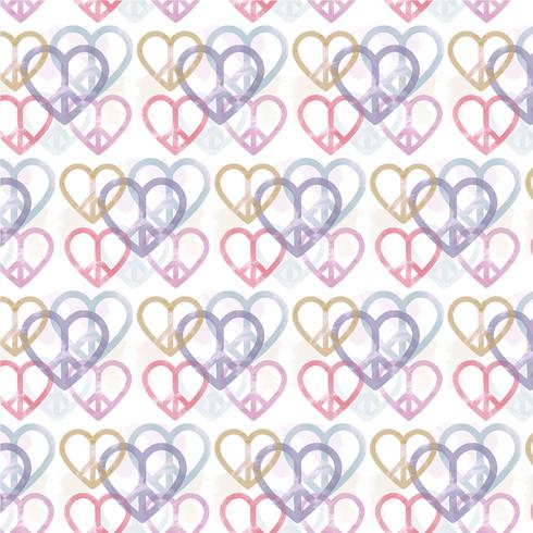 Vector Peace and Love Seamless Pattern
