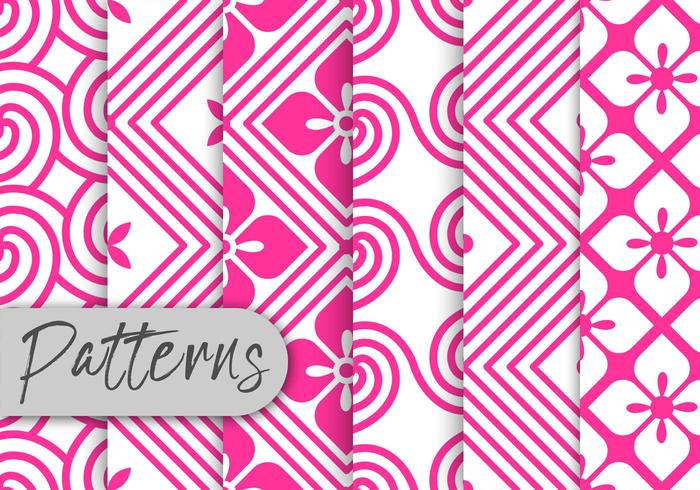 Pink Rosete Pattern Set vector