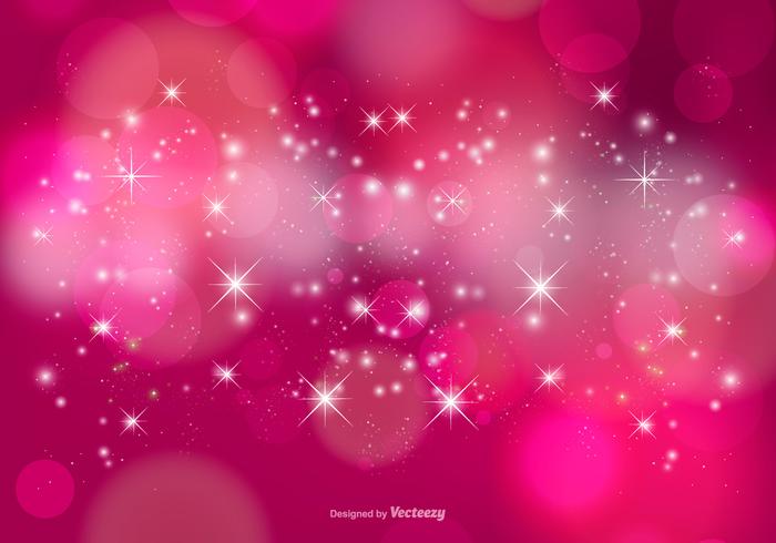 Pink Stardust Bokeh and Stars Background vector