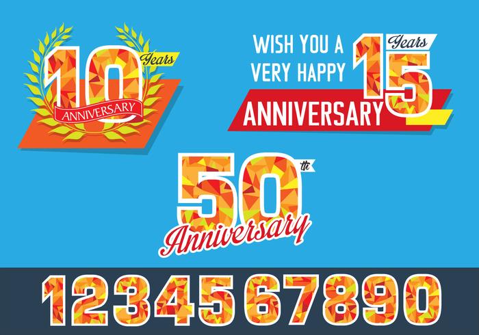 Polygonal Anniversary Celebration Design vector