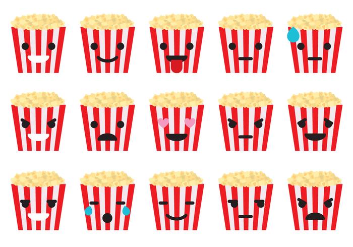 Popcorn Box Emoticons vector