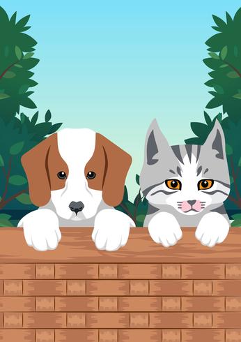 Puppies And Kittens Portrait vector
