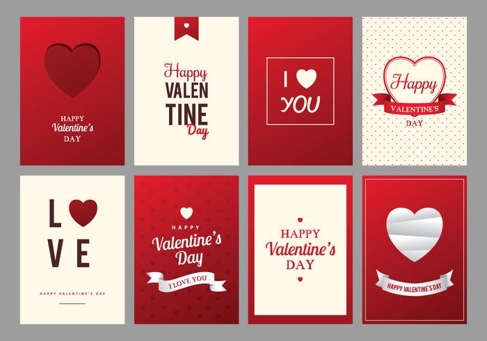 Red and Cream Happy Valentine's Day Card  vector