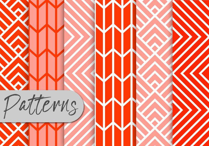 Red Line Pattern Set vector