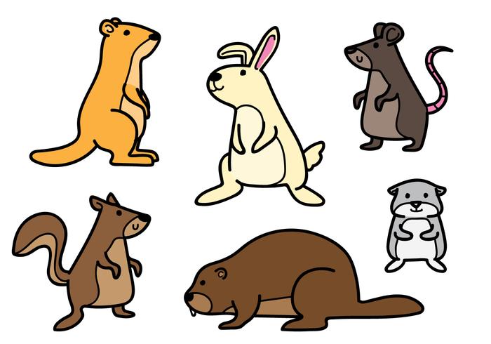 Rodent Cartoon Set vector
