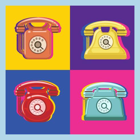 Rotary Phone Pop Art Pattern vector