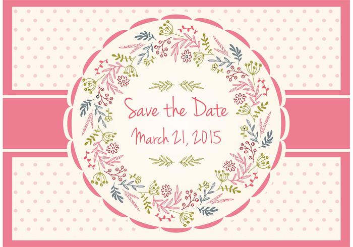 Save The Date Floral Card vector