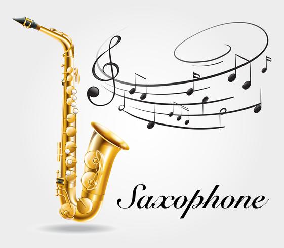 Saxophone and music notes on poster vector