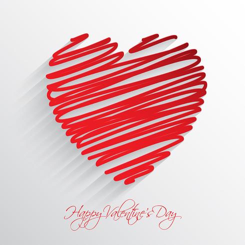 Scribble heart background  vector