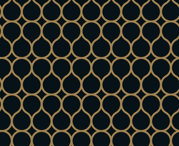 Seamless linear pattern with crossing curved lines with gold col vector