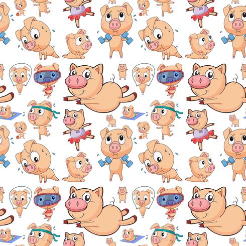 seamless pigs vector