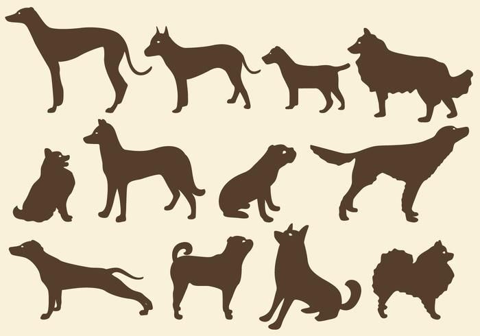 Sepia Dog Silhouettes vector