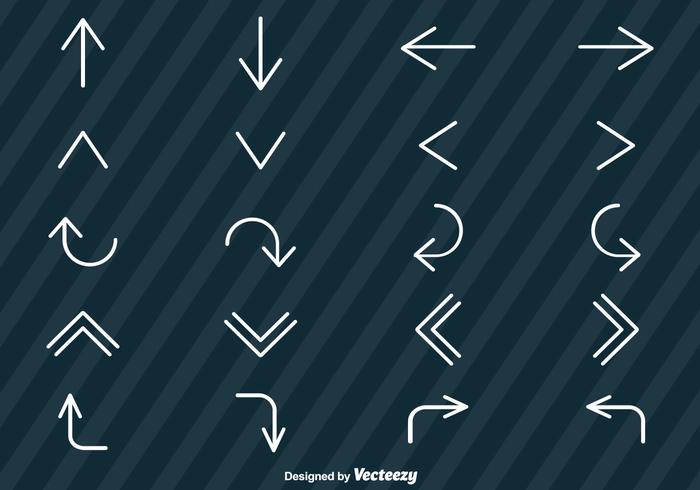Vector Set Of Line Style Arrows Icons