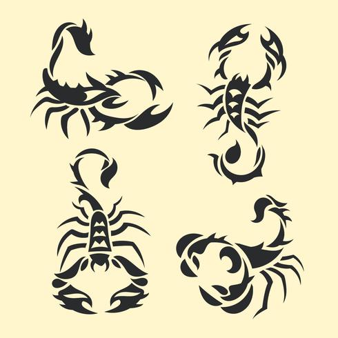 Set of Tribal Scorpion Tattoo vector