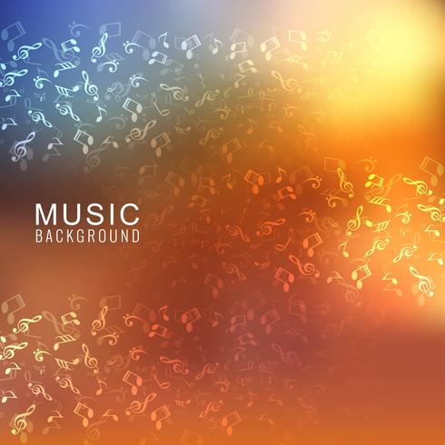 Shiny musical colorful with notes on stylish background vector