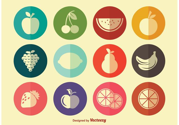 Simple Fruit Icons vector