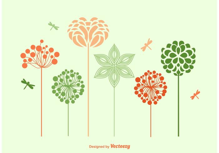 Spring Flowers Silhouettes vector