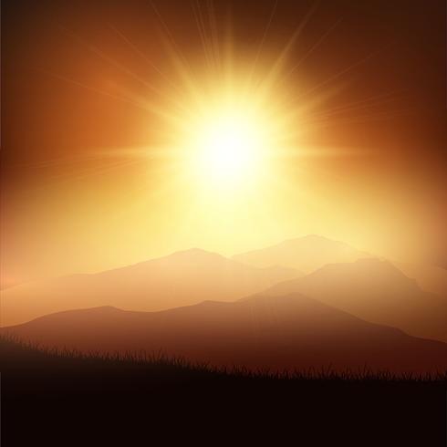 Sunset landscape vector