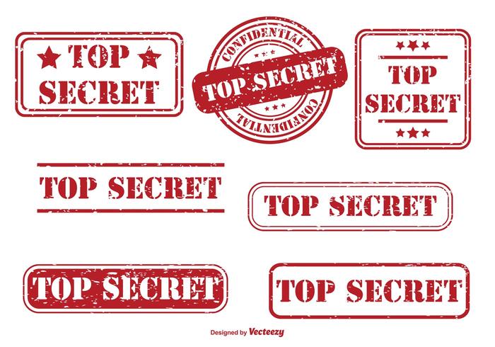 Top Secret Rubber Stamp Set vector