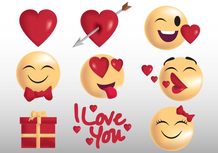 Valentine Emoji and Sticker  vector