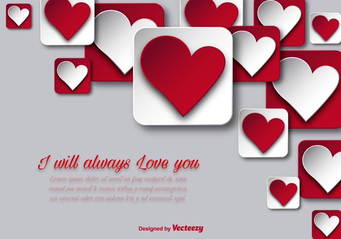 Valentine's day background with hearts vector