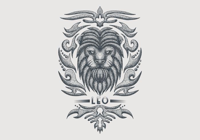 vintage leo zodiac sign vector