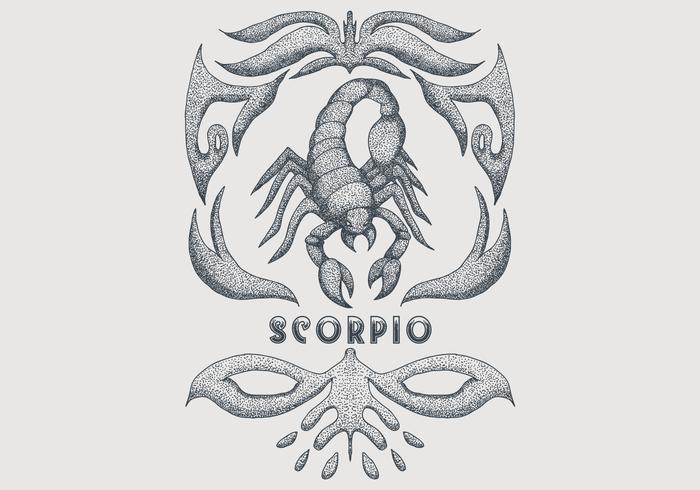 vintage scorpio zodiac sign vector