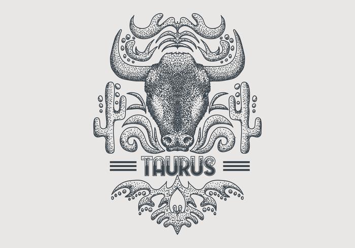 Vintage Taurus zodiac sign vector