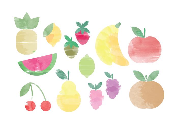Vector Watercolor Fruit Elements