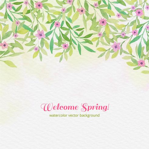 Vector Watercolor Spring Background