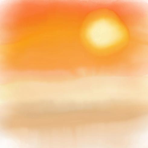 Watercolor sunset background  vector