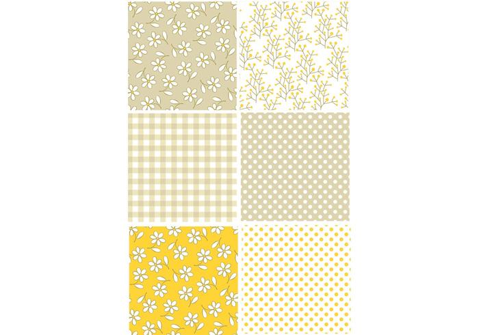 Yellow Retro Pattern Set vector