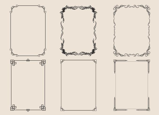Vintage and classic ornaments frame set vector