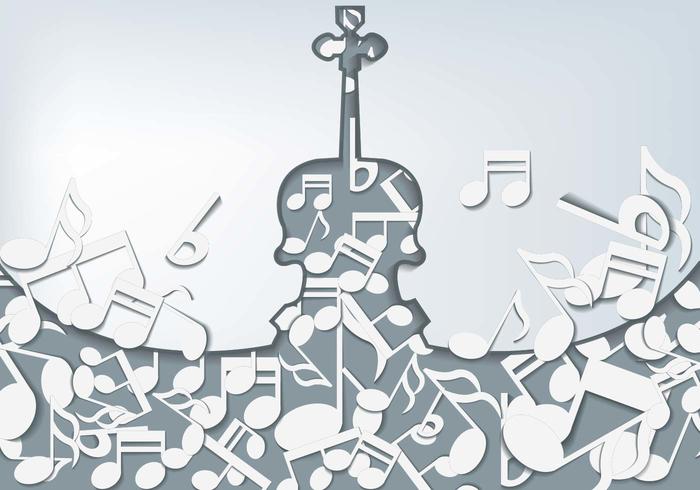 Violin With Notes Background vector