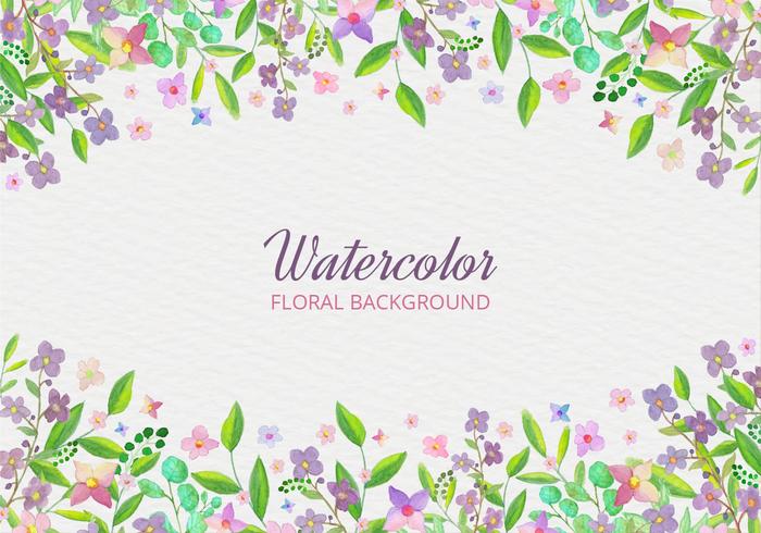 Watercolor Free Vector Background With Hand Draw Flowers