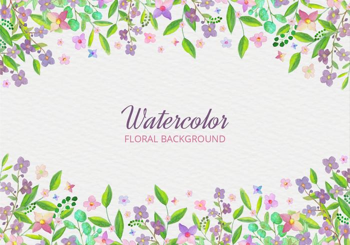 Watercolor Free Vector Background With Hand Draw Flowers