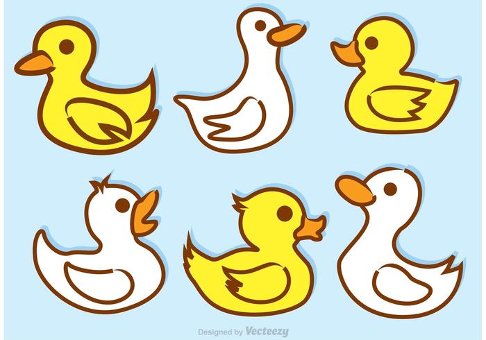 White And Yellow Rubber Duck Vectors