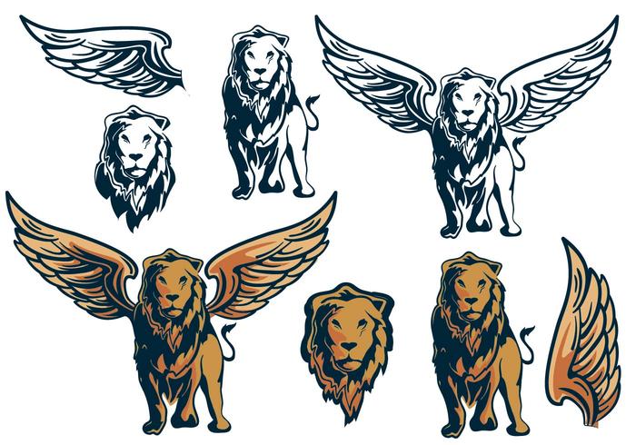 Winged Lion King Element Pack vector