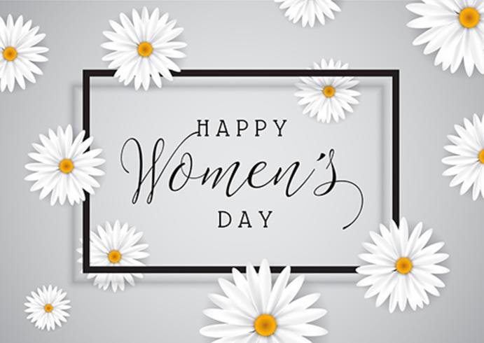 Women's Day background with daisies vector